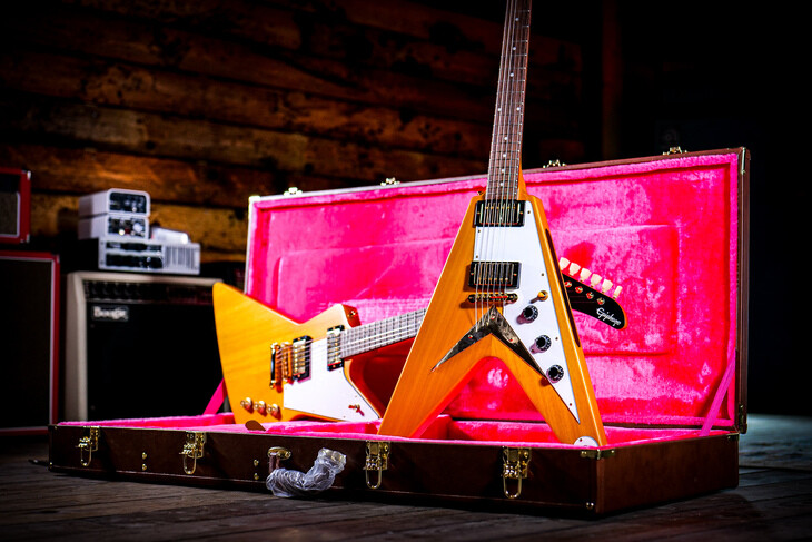 Peach Guitars | New Release | Epiphone Limited Edition 1958 Korina Flying V & Explorer!