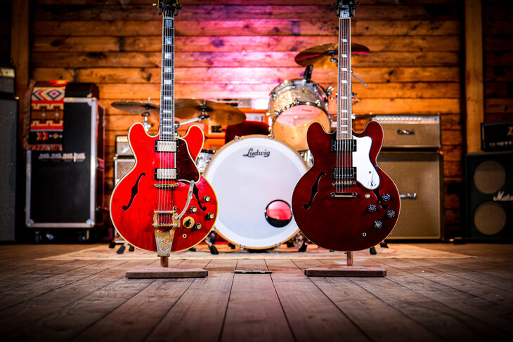 Peach Guitars | Noel Gallagher ES-355 and Epiphone Riviera 