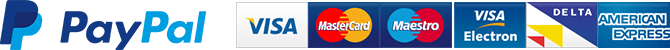 Paypal, Visa, Mastercard, Maestro, Visa Electron & Delta